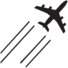 Ascending airplane icon representing growth